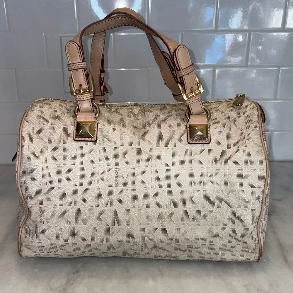 Michael Kors Bag Purse Handbag Pocketbook Grayson Duffle Satchel Tote Pocketbook - Picture 4 of 16
